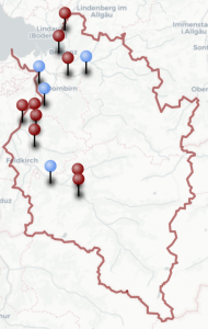 Karte Vorarlberg mit Markern